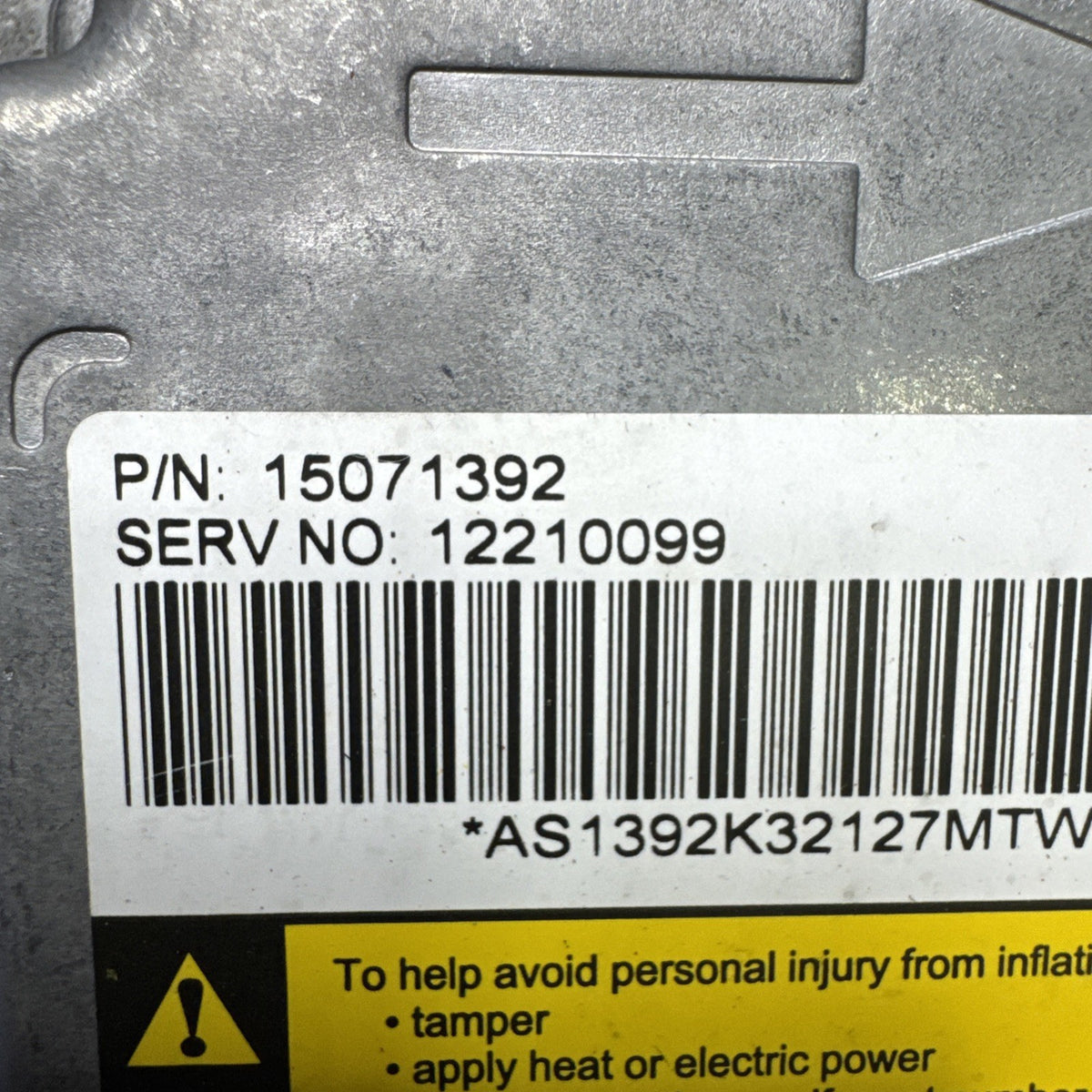 1999-2002 Silverado Sierra Tahoe Yukon SRS Control Module 15071392 OEM