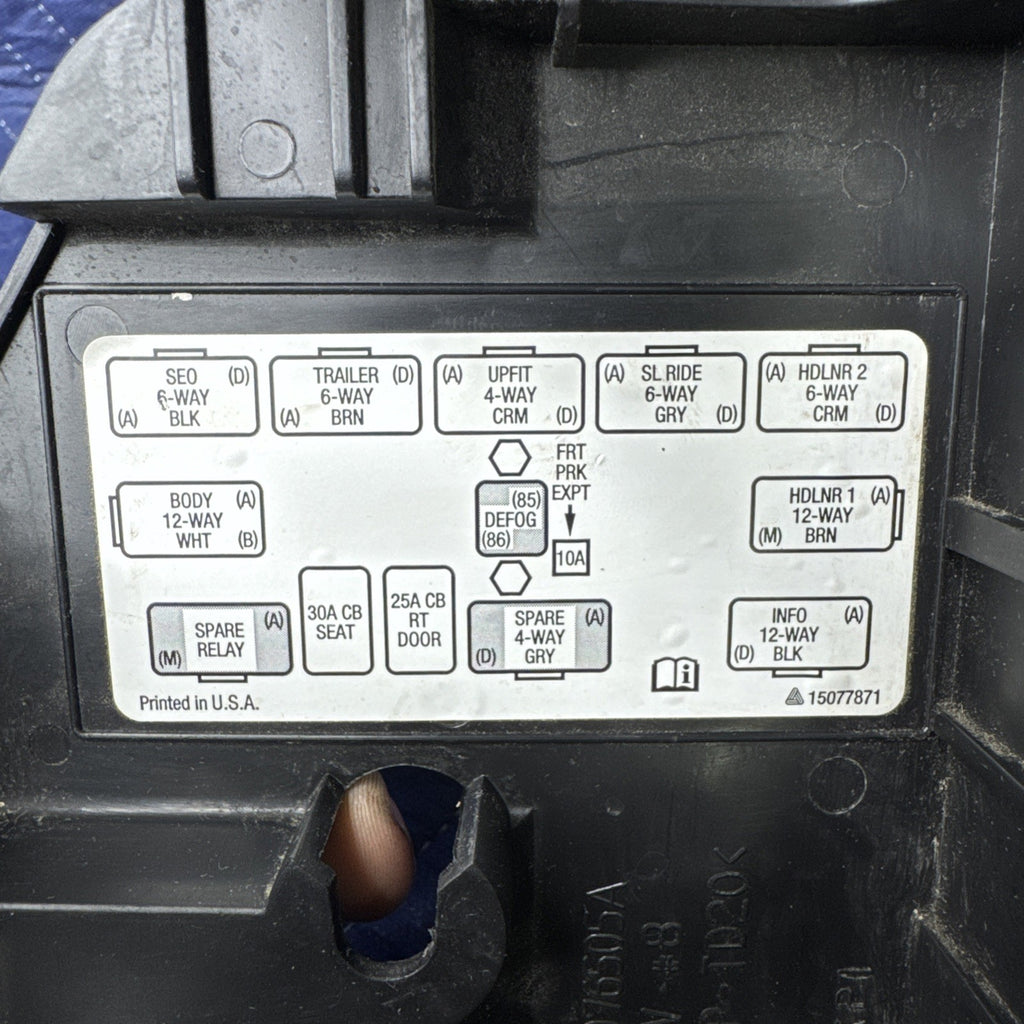1999-2007 Silverado Sierra Fuse Box Cover Lid 15076505A OEM