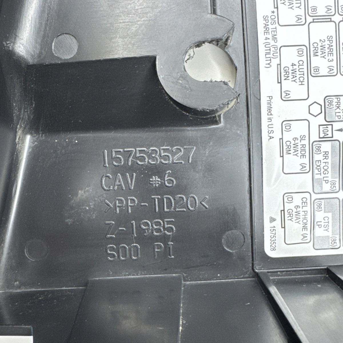 1999-02 GM Silverado Sierra Tahoe Yukon Under Dash Fuse Box Cover 15753527 OEM